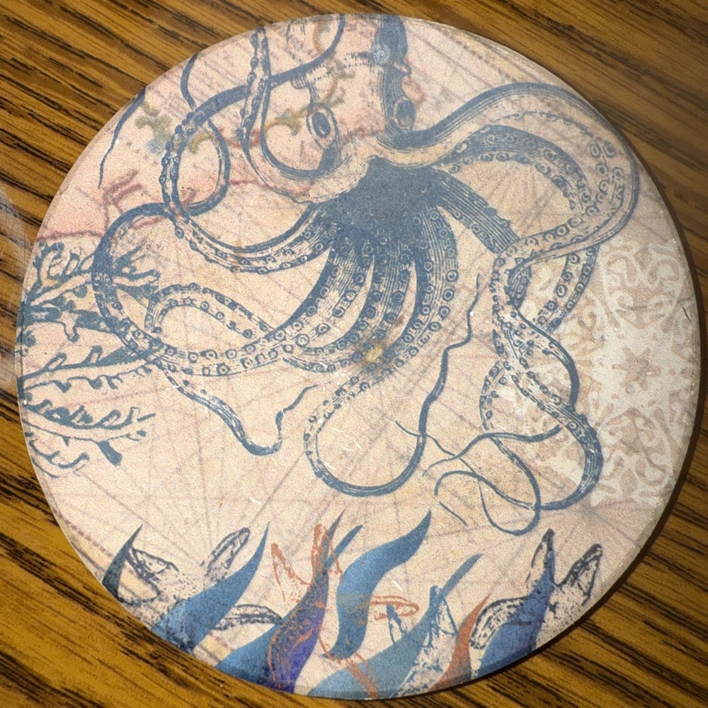 Vintage Set of 4 Octopus Coasters - Picture 5 of 7